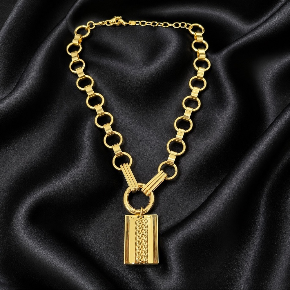 DANNIJO Elisa Gold Link Statement Necklace Luxury Runway Couture Style Bold 0588